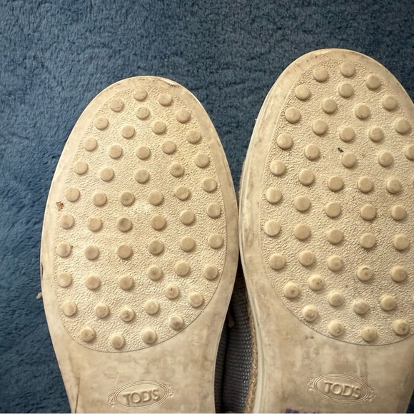 TOD'S Silver Sequin Espadrille Lace-Up Sneakers Sz 36.5/6 Quiet Luxury Designer - Picture 11 of 11